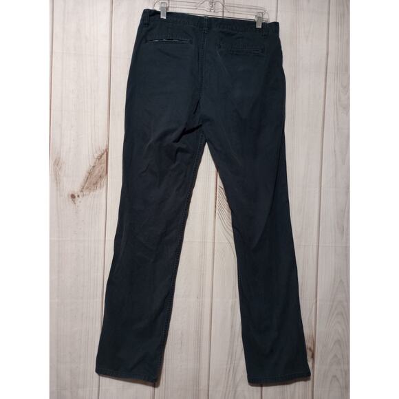 Bonobos Pants Mens 33x34 Black Straight Leg Casual Chinos Cotton Button Fly - Picture 2 of 6